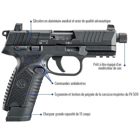 Pistolet FN 502 Tactic "Bi-Tone" Cal.22lr