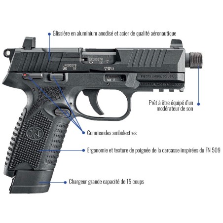 Pistolet FN 502 Tactic "Bi-Tone" Cal.22lr