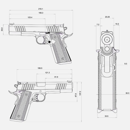 Pistolet BUL ARMORY 1911 Trophy Cal 9x19