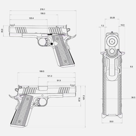 Pistolet BUL ARMORY 1911 Trophy Cal 9x19