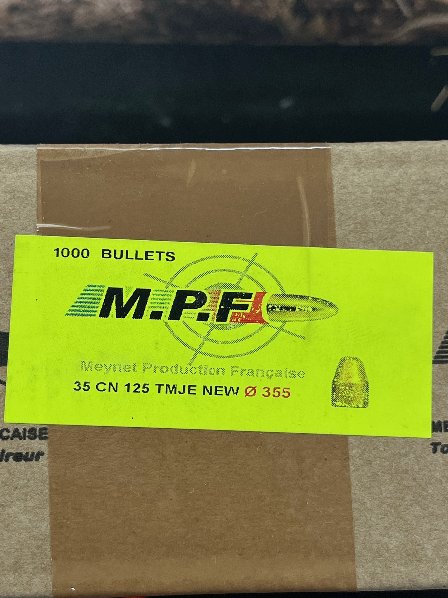 Ogives MPF Ø.35 (9mm) CN 125gr TMJE x1000