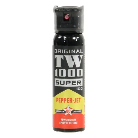 BOMBE LACRYMOGENE TW1000 PEPPER-JET 100ML AVEC CLAPET