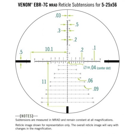LUNETTE VORTEX VENOM 5-25X56 FFP EBR 7C FFP MRAD