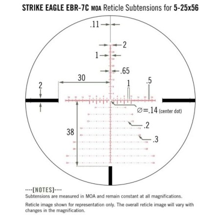 LUNETTE VORTEX STrICKE EAGLE 5-25X56 FFP EBR 7C MILIRADIAN