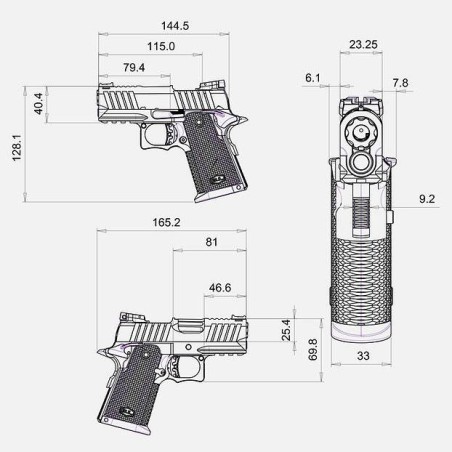 Pistolet BUL ARMORY SAS II Ultralight 3.25" Two Tone Cal 9x19