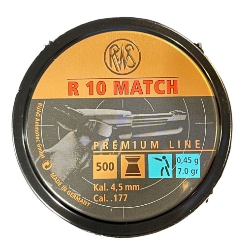 PLOMBS 4.5 RWS R10 MATCH PISTOLET 4.50  X500