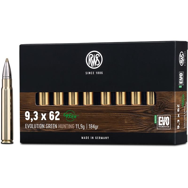 Munitions RWS 9.3x62 Evolution Green 184gr x20