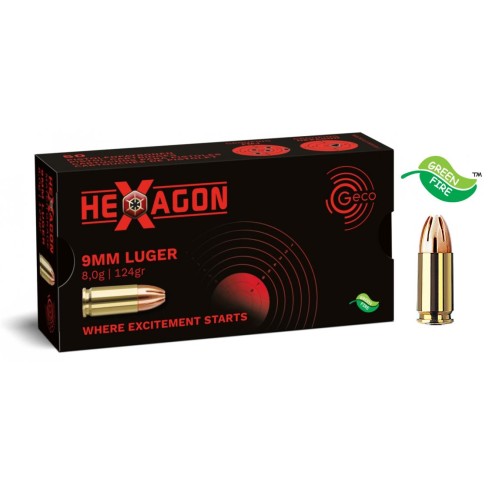 Munition GECO 9x19 Hexagon 124gr x50