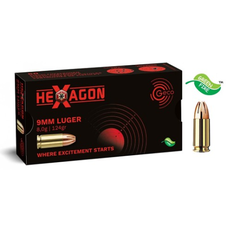 Munition GECO 9x19 Hexagon 124gr x50
