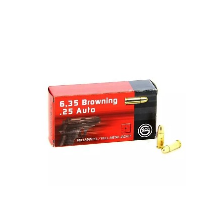 Munitions GECO 6.35 Browning  (.25 ACP) FMJ 49gr x 50