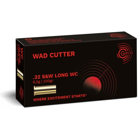 MUNITIONS GECO .32S&W Long WC 100gr X50