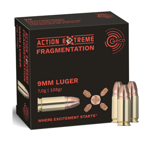 Munitions GECO 9x19 Action Extreme 108gr x20