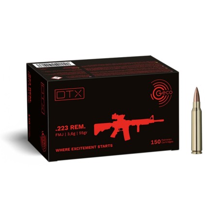 Munitions GECO 223 DTX FMJ 55gr x150
