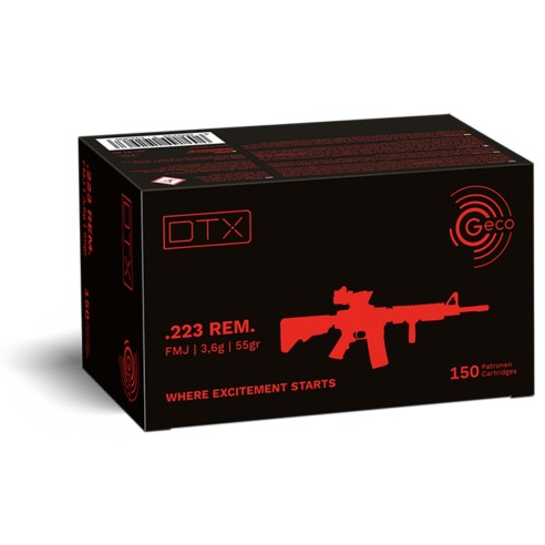 Munitions GECO 223 DTX FMJ 55gr x150