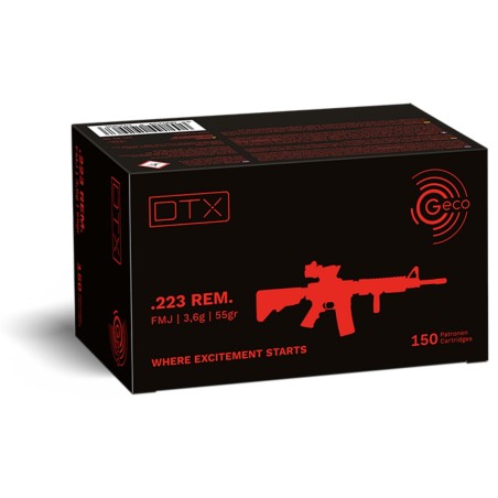 Munitions GECO 223 DTX FMJ 55gr x150
