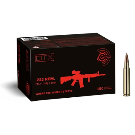 Munitions GECO 223 DTX FMJ 55gr x150