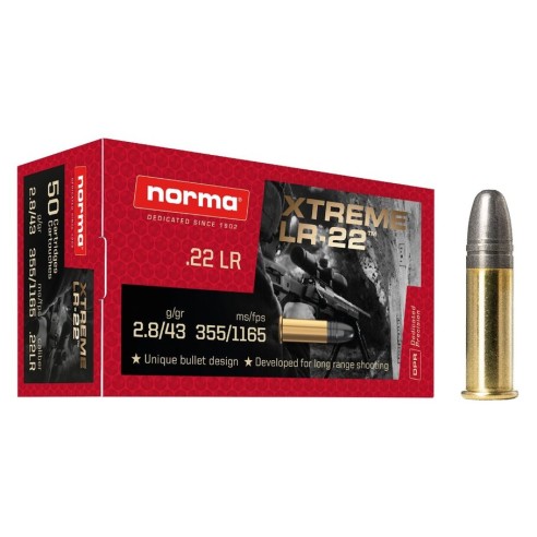 Munitions NORMA 22lr Xtreme 43gr x50