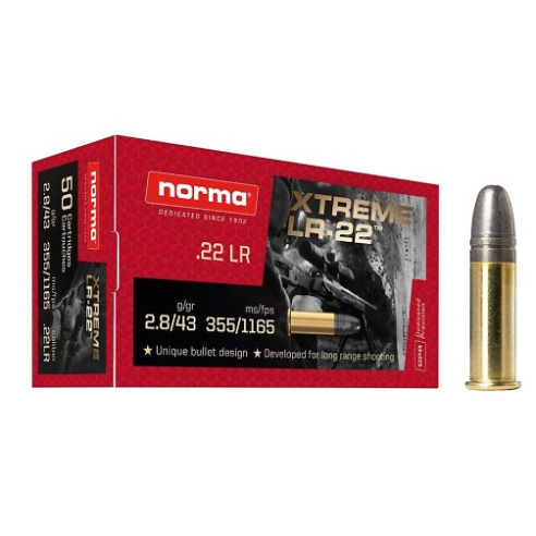 Munitions NORMA 22lr Xtreme 43gr x50