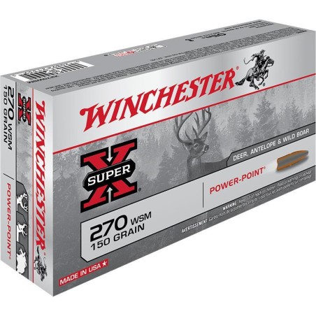 Munitions WINCHESTER 270 WSM Power Point 150gr x20