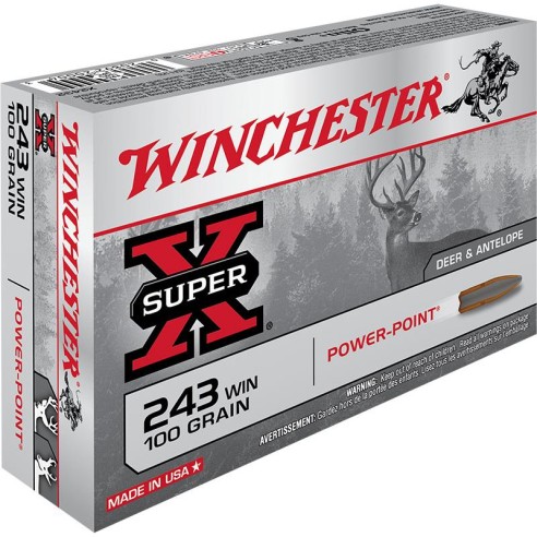 Munitions WINCHESTER 243 Win Power Point 100gr x20