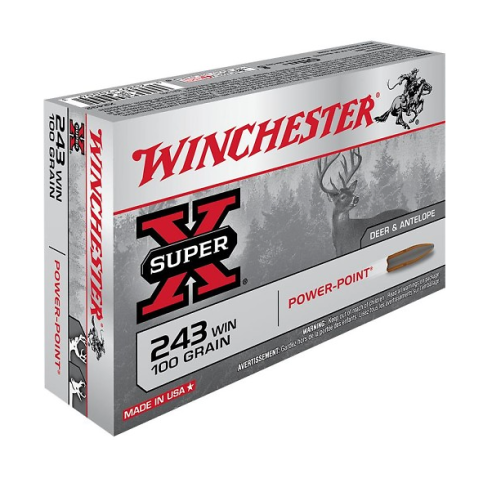 Munitions WINCHESTER 243 Win Power Point 100gr x20