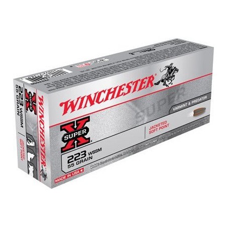 Munitions WINCHESTER 223 WSSM Pointed Soft Point 55gr x20