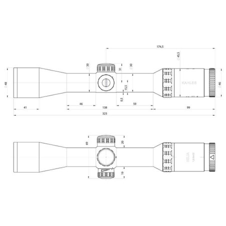 Lunette KAHLES Helia 5 1.6-8x42 Ret 4dot 30mm