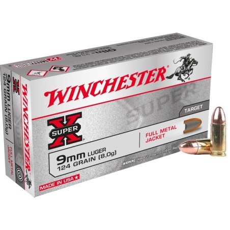 MUNITIONS WINCHESTER 9X19 FMJ 124GR