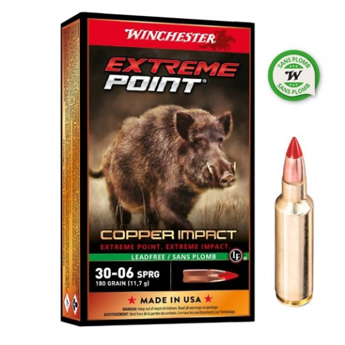 Munitions WINCHESTER 30-06 Extreme Point Copper Impact (Lead Free) 180gr x20