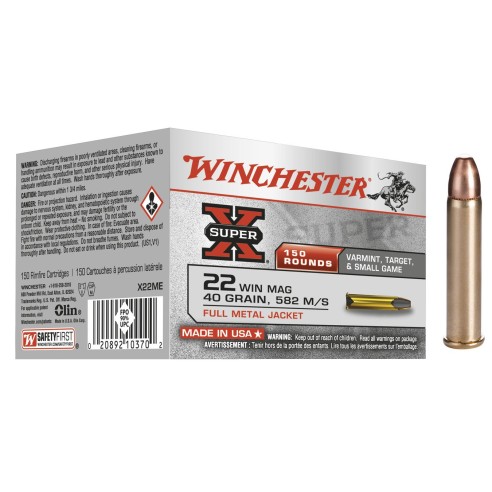 Munitions WINCHESTER 22Mag FMJ 40gr x150