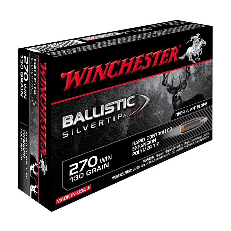 MUNITIONS WINCHESTER 270 WIN BALLISTIC SILVERTIP 130GR  X20