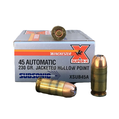 Munitions WINCHESTER 45 ACP JHP Subsonic x20