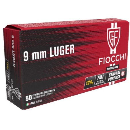 MUNITIONS FIOCCHI 9X19 FMJ 124GR X50