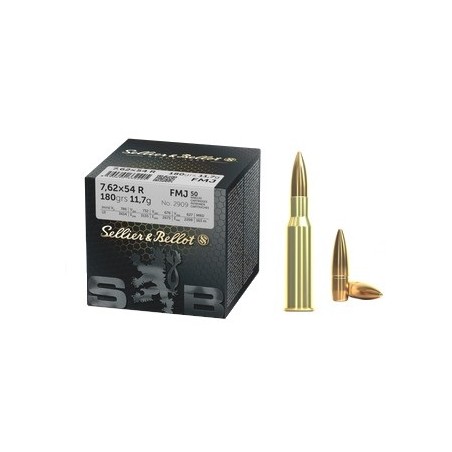 Munitions Sellier & Bellot 7.62x54R FMJ 180gr x50