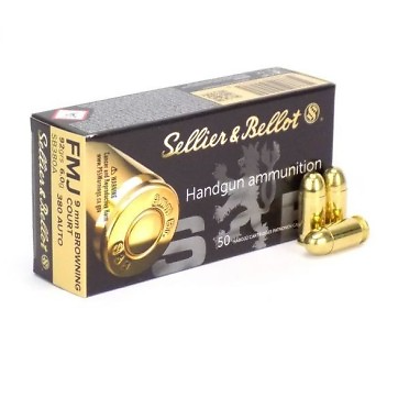 Munitions Sellier et Bellot 9mm Browning Court (.380 ACP)...