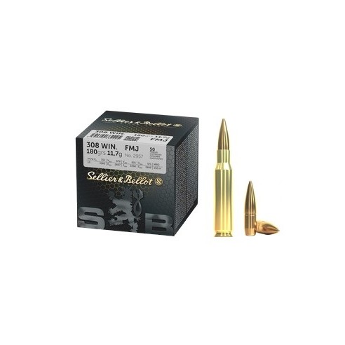 Munitions Sellier & Bellot 308 Win FMJ 180gr x50