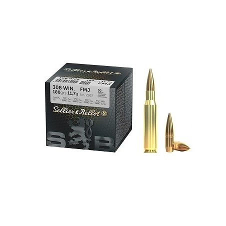 Munitions Sellier & Bellot 308 Win FMJ 180gr x50