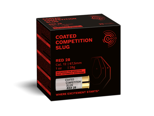 Cartouches balles GECO 12/67.5 Competition Slug Red 28g x25