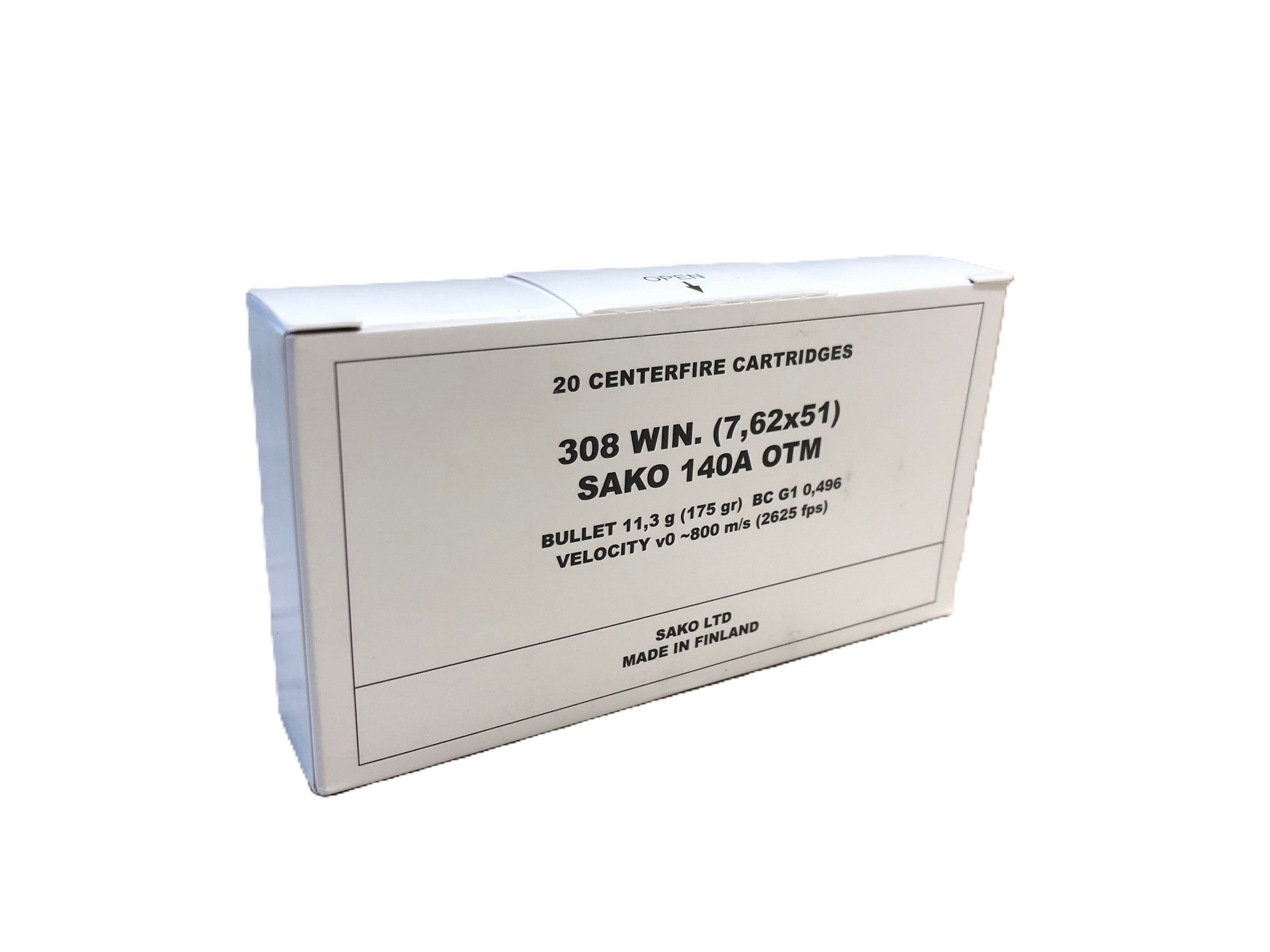 Munitions SAKO 308 OTM HPBT 175gr x20