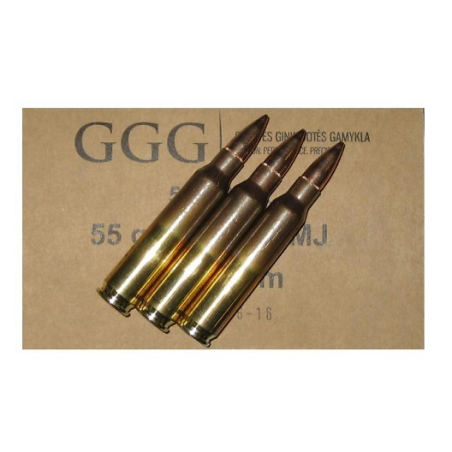 Munitions GGG 223 Rem FMJ 55gr x50
