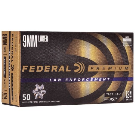 Munitions FEDERAL 9x19 HST 124gr x50