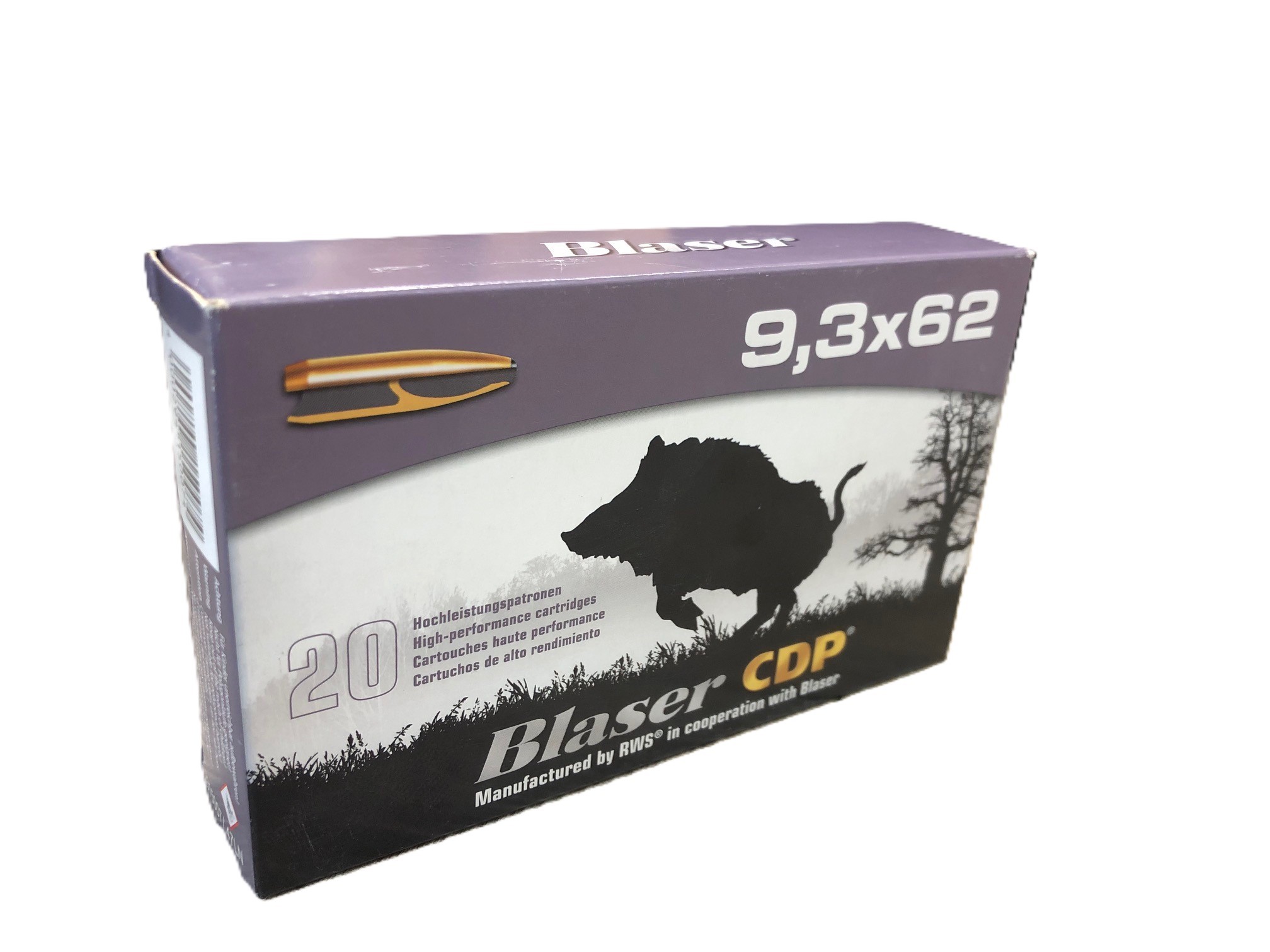 Munitions BLASER 9.3x62 CDP 286gr x20