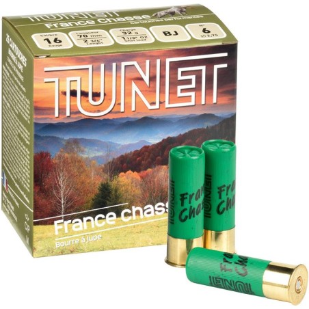 Cartouches TUNET 16/70 France Chasse 32g n°8 x25