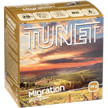 Cartouches TUNET 20/70 Migration 28g n°6 x25