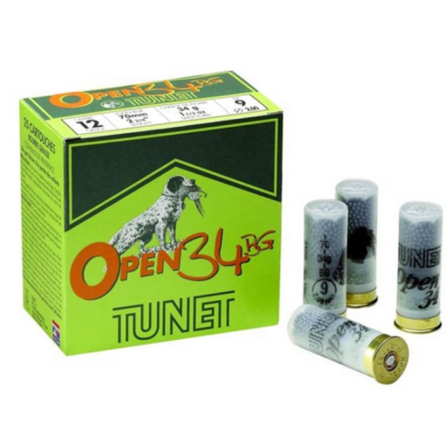 Cartouches TUNET 12/70 Open 34 BG n°9 x25