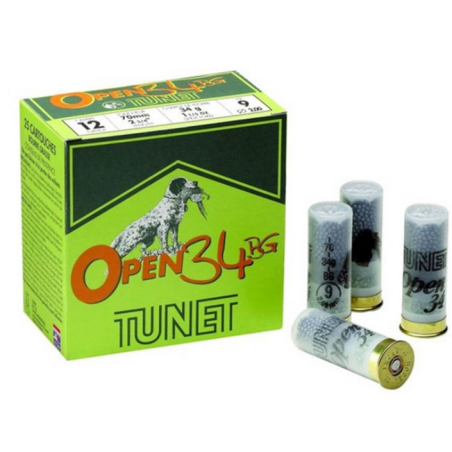 Cartouches TUNET 12/70 Open 34 BG n°9 x25