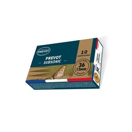 Cartouches PREVOT 12mm Subsonic 9g n°10 x10