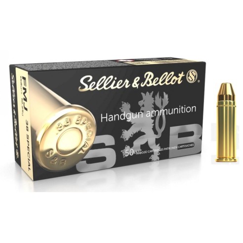 MUNITION SELLIER BELLOT 38 SPECIAL 158 GR FMJ X50