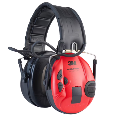 Casque anti-bruit PELTOR Sporttac - Coquilles noires/rouges