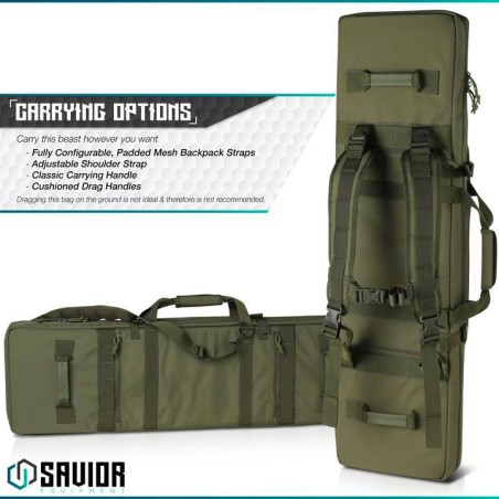 Housse SAVIOR Double carabines Urban Warfare Rifle OD Green 106cm (42")